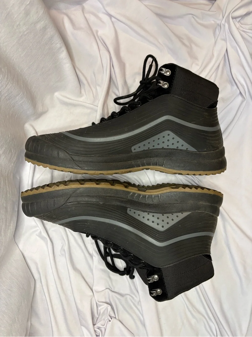 Men's Black High-Top Waterproof Lace-Up Boots